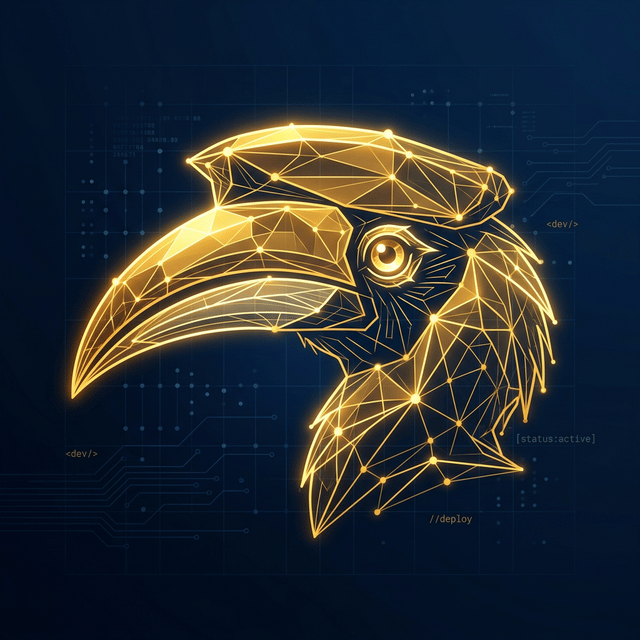 Buceros Hornbill Abstract Wireframe